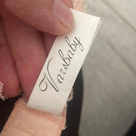 Varsbaby peach lace boudoir bra 32C like new adjustable French style gold clasp - Picture 6 of 11